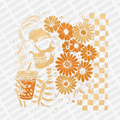 Fall Boho Lady Skeleton with Coffee - DTF Transfer - PrintPony™