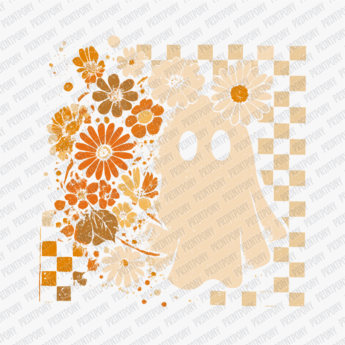 Fall Coquette & Checkered Ghost - DTF Transfer - PrintPony™