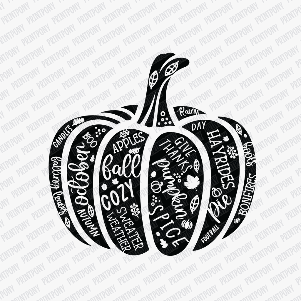 Fall Coquette Pumpkin (Black) - DTF Transfer - PrintPony™