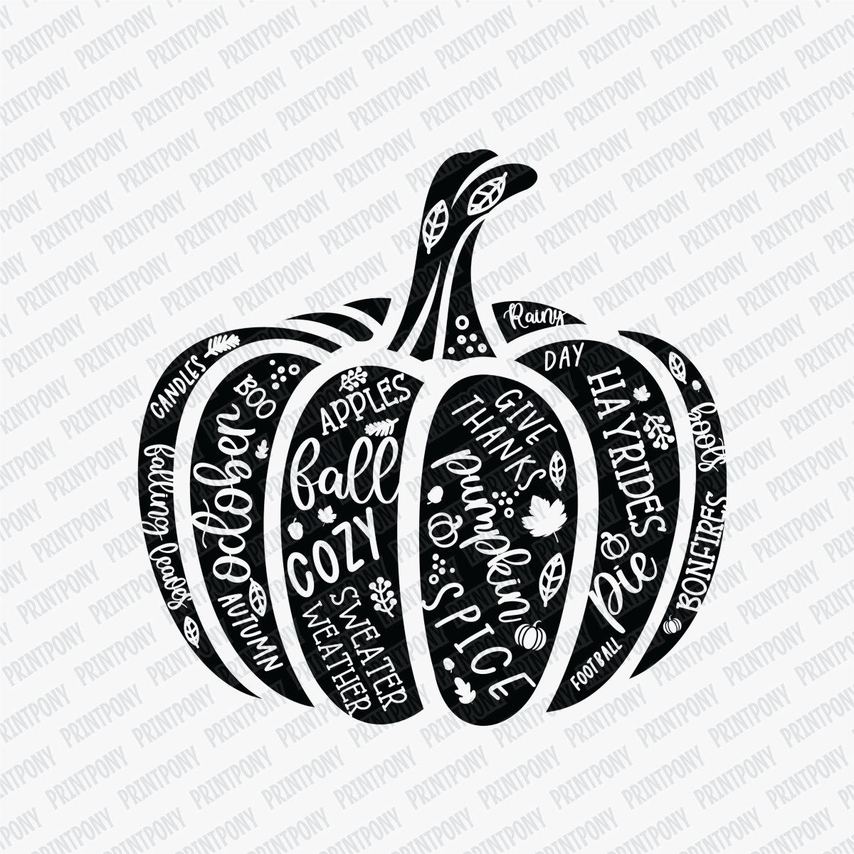 Fall Coquette Pumpkin (Black) - DTF Transfer - PrintPony™