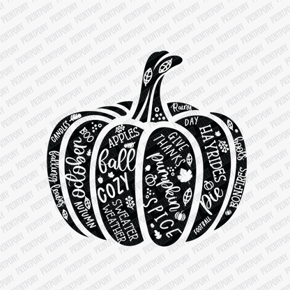 Fall Coquette Pumpkin (Black) - DTF Transfer - PrintPony™