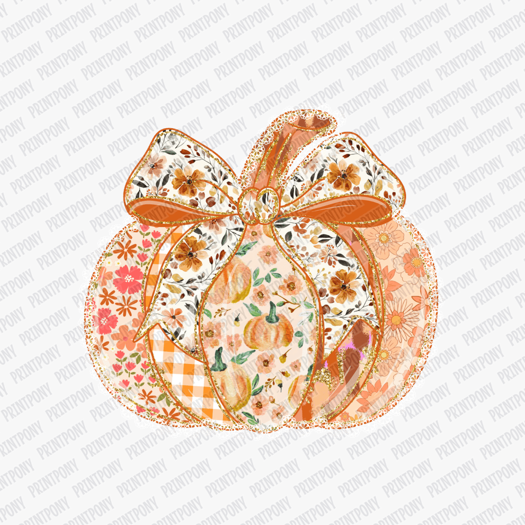 Fall Coquette Pumpkin with Lace - DTF Transfer - PrintPony™