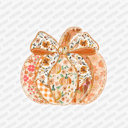 Fall Coquette Pumpkin with Lace - DTF Transfer - PrintPony™