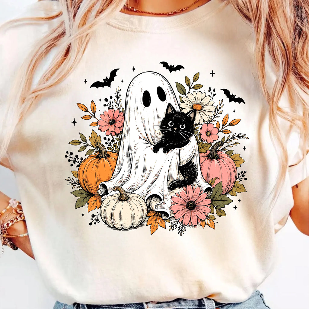 Fall Ghost and Cat - DTF Transfer