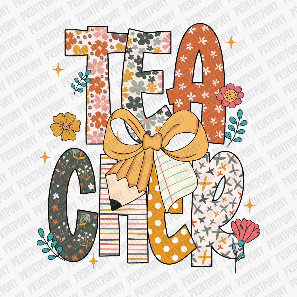 Fall Teacher Coquette DTF Transfer - PrintPony