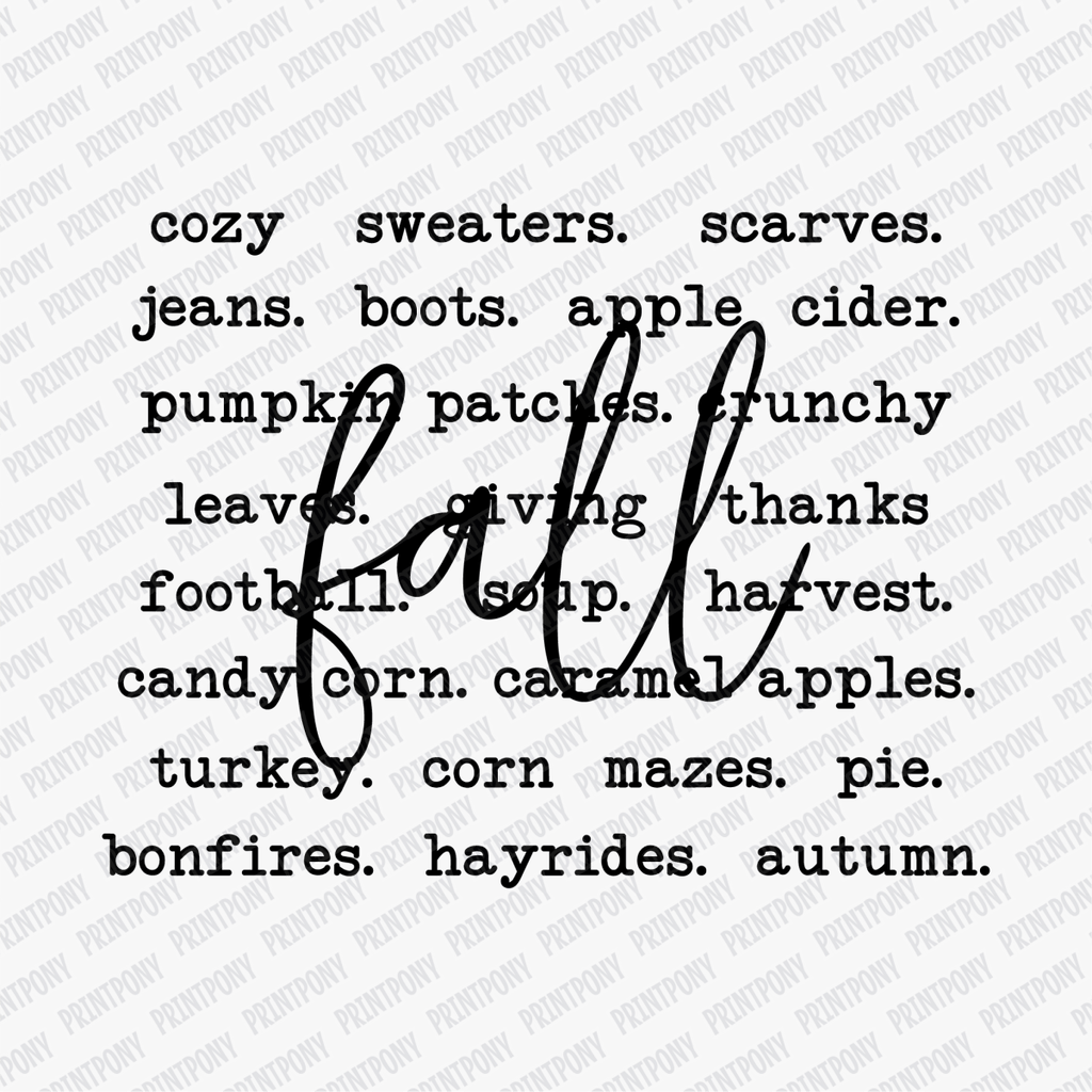 Fall Text (Black) - DTF Transfer - PrintPony™
