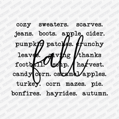 Fall Text (Black) - DTF Transfer - PrintPony™