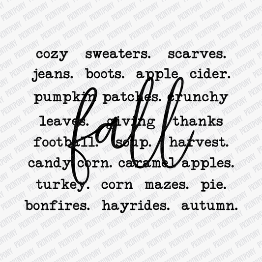Fall Text (Black) - DTF Transfer - PrintPony™