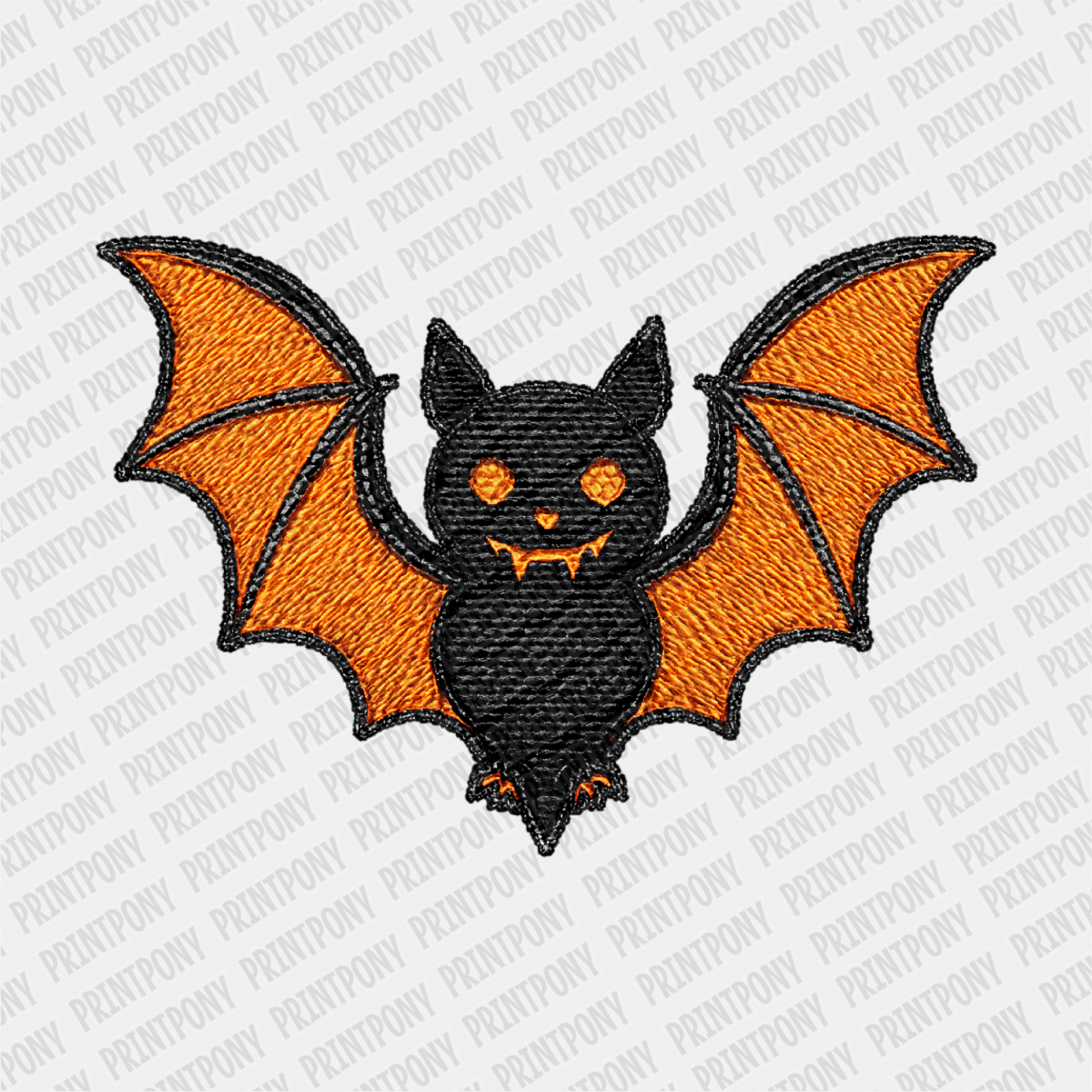 Faux Embroidered Bat DTF Transfer - PrintPony™