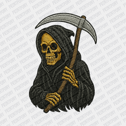 Faux Embroidered Grim Reaper DTF Transfer - PrintPony™