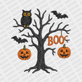 Faux Embroidered Halloween Tree DTF Transfer - PrintPony