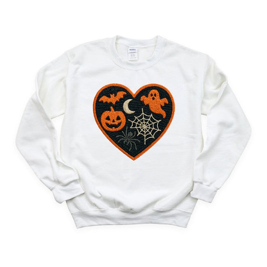 Faux Embroidered Heart Halloween DTF Transfer - PrintPony