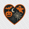Faux Embroidered Heart Halloween DTF Transfer - PrintPony