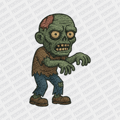 Faux Embroidered Zombie DTF Transfer - PrintPony™