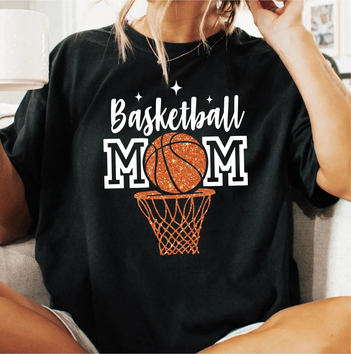 Faux Glitter Basketball DTF Transfer - PrintPony