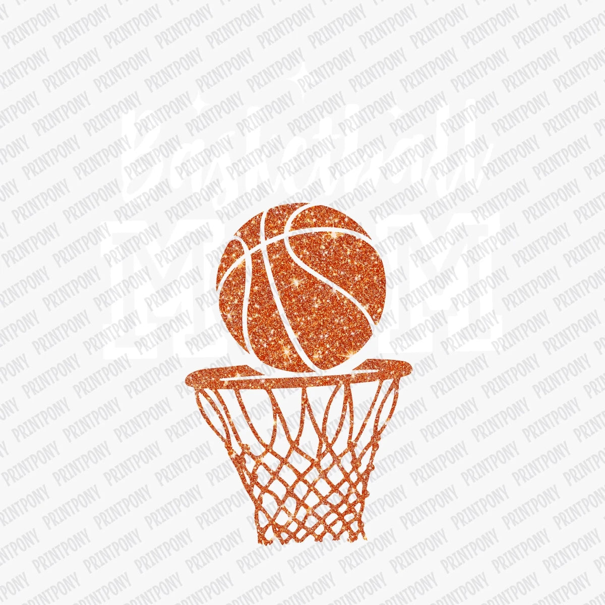 Faux Glitter Basketball DTF Transfer - PrintPony