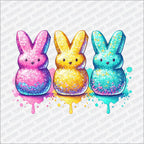 Faux Glitter Bunnies Easter DTF Transfer - PrintPony