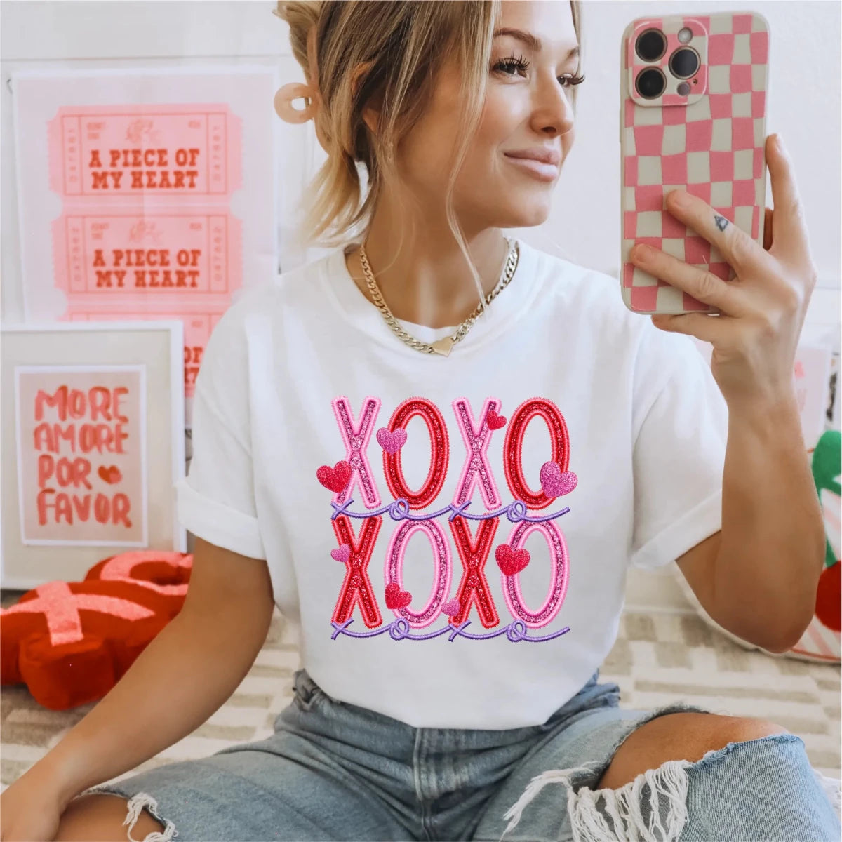 Faux Glitter XOXO DTF Transfer - PrintPony