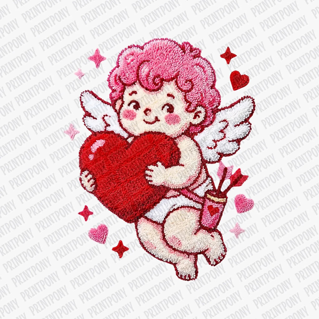 Faux Latch Hook Cupid | Valentine's Day DTF Transfer - PrintPony