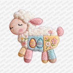 Faux Quilted Lamb Easter DTF Transfer - PrintPony