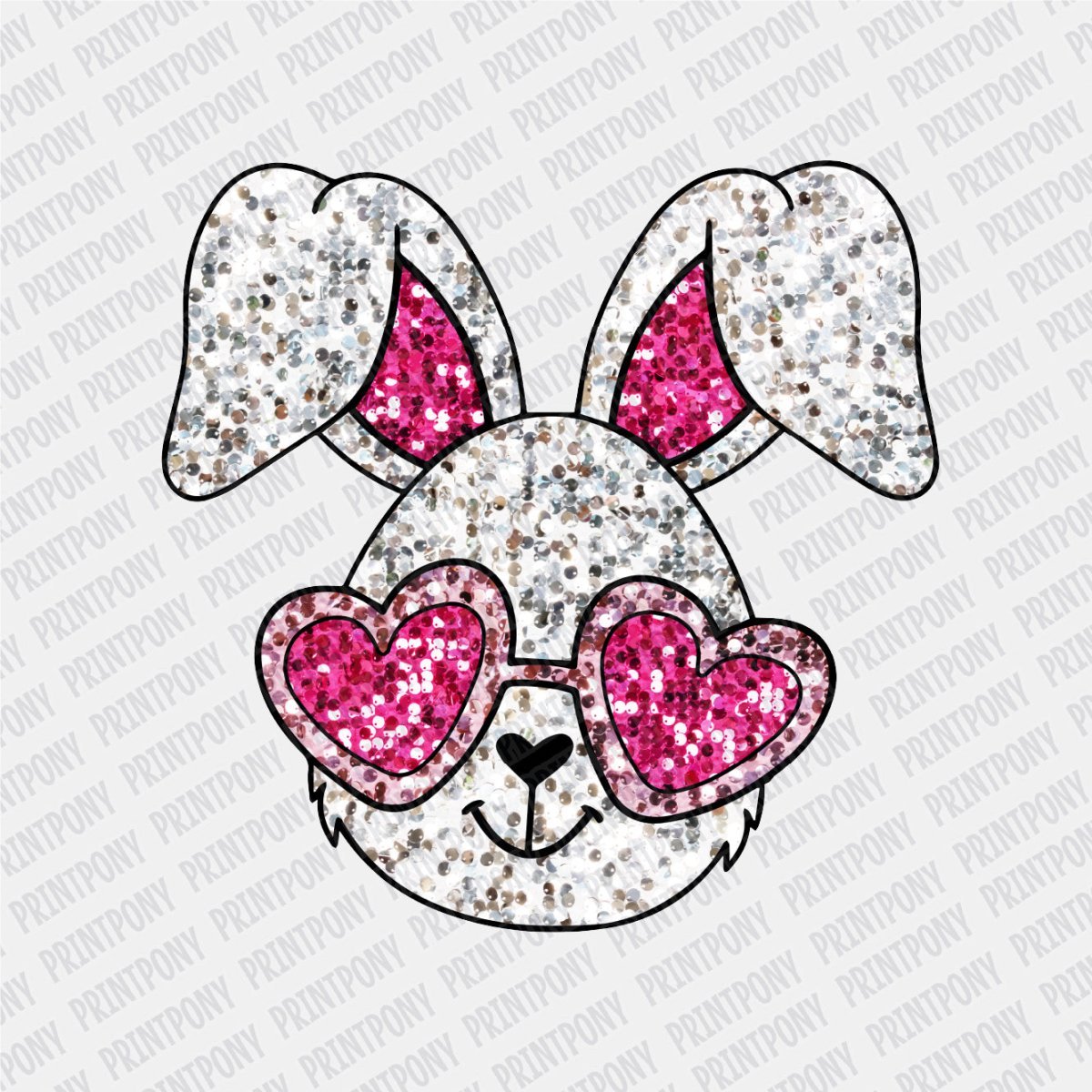 Faux Sequins Bunny Easter DTF Transfer - PrintPony®
