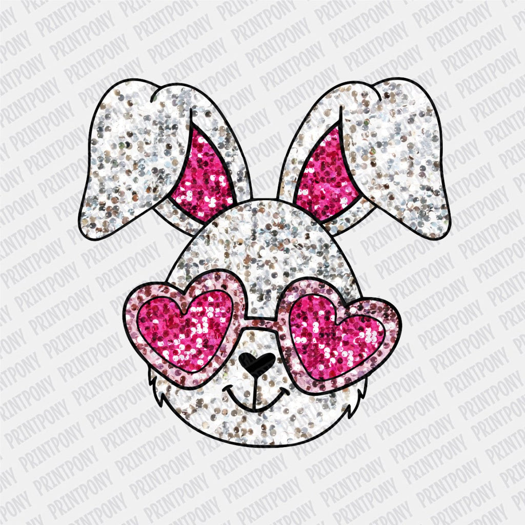 Faux Sequins Bunny Easter DTF Transfer - PrintPony