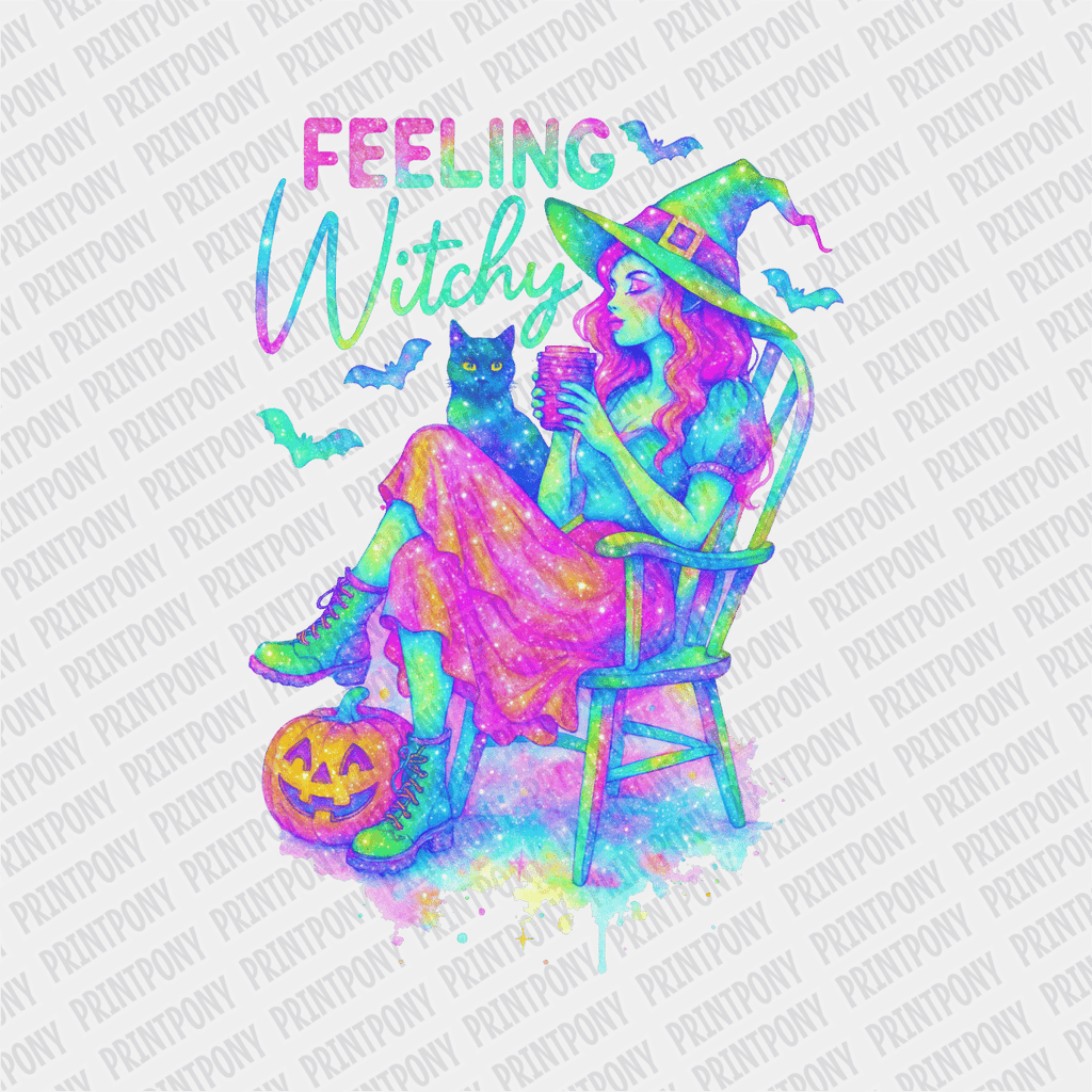 Feeling Witchy Iridescent Halloween DTF Transfer - PrintPony