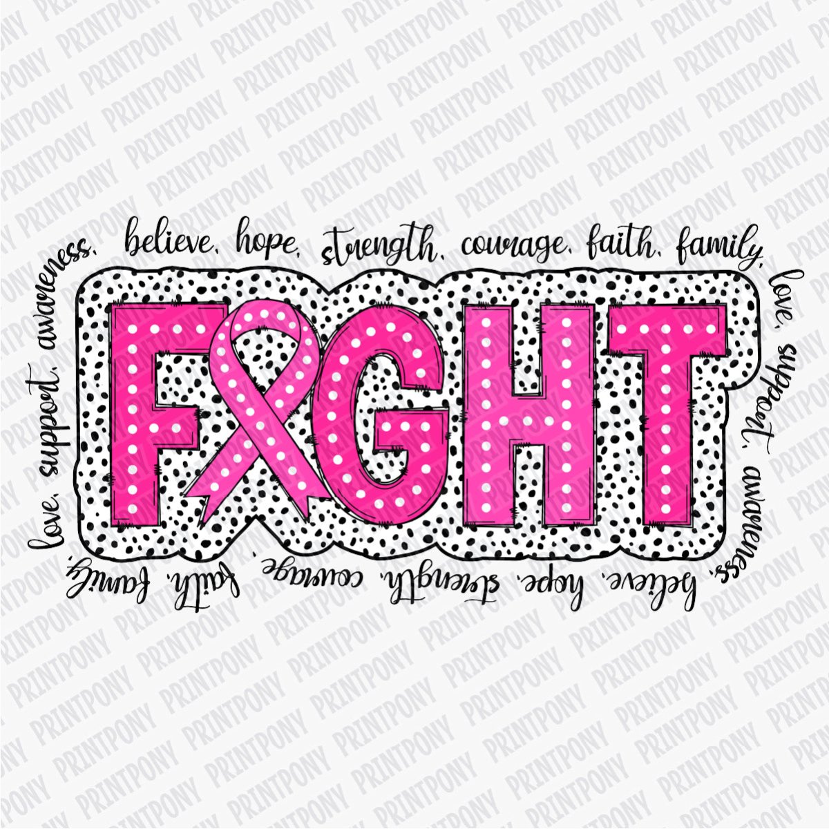 Fight Breast Cancer DTF transfer - PrintPony™