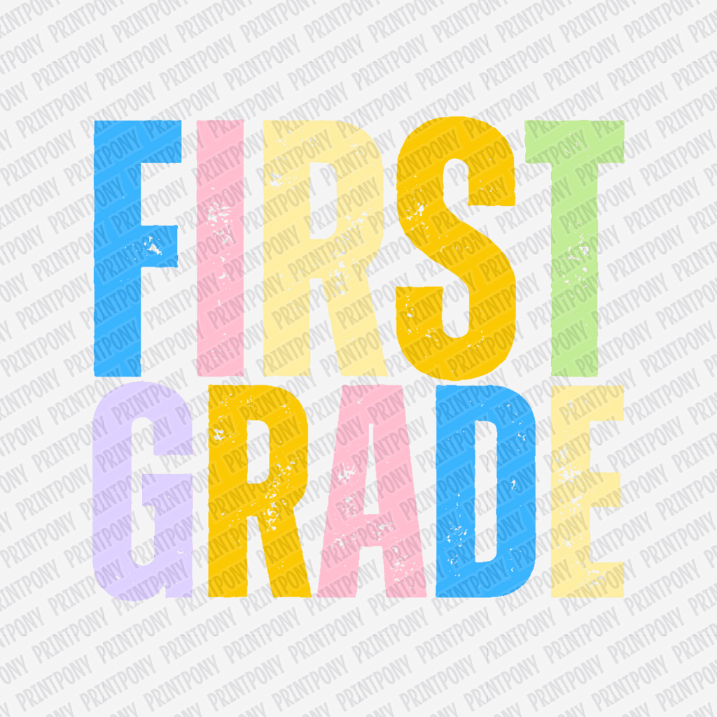 First Grade Bright Pastel - DTF Transfer - PrintPony