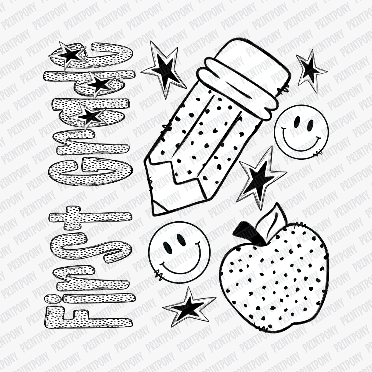 First Grade Dotted DTF transfer - PrintPony