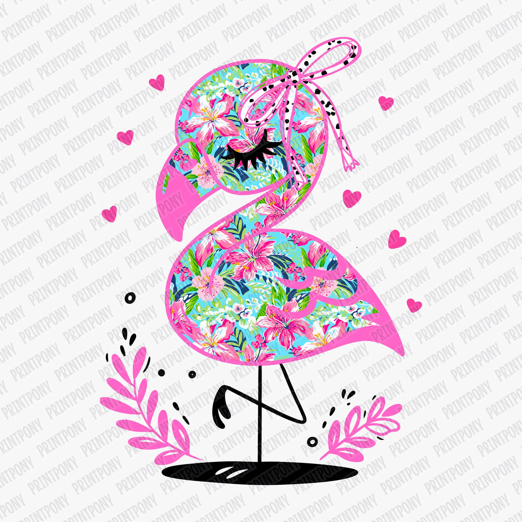 Cute Flamingo DTF Transfer