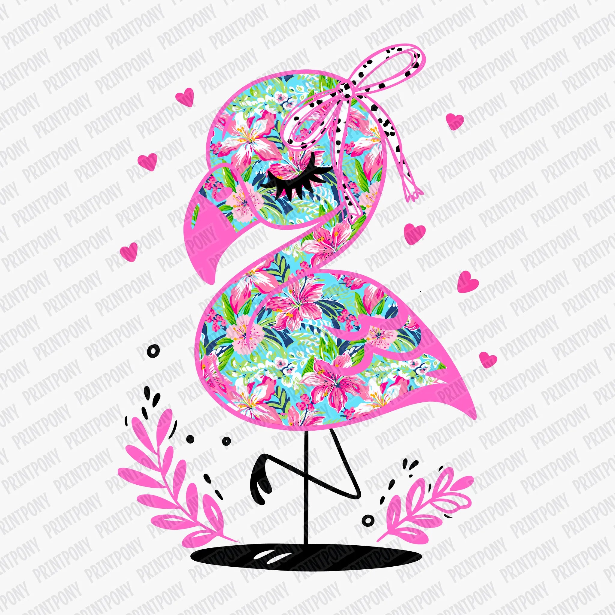 Cute Flamingo DTF Transfer