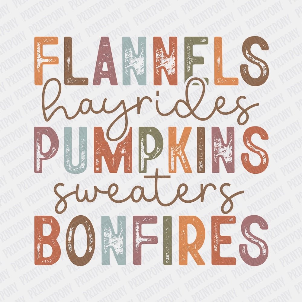 Flannels, Pumpkins, Bonfires - PrintPony