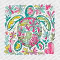 Floral Boho Turtle DTF transfer - PrintPony