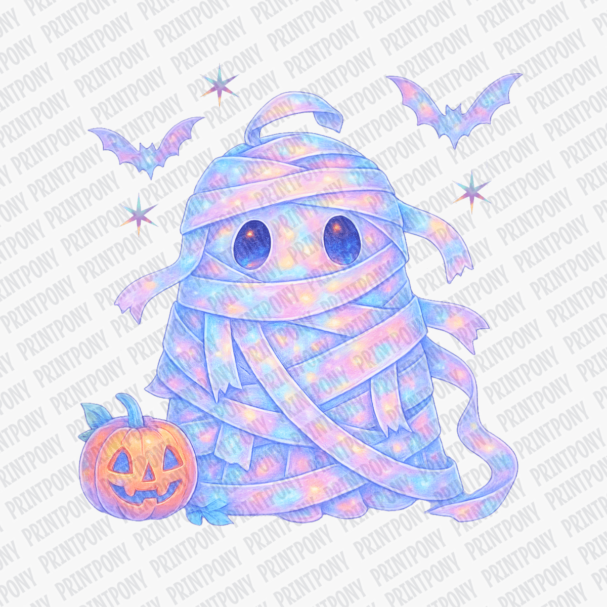 Fluorescent Ghost Halloween DTF Transfer - PrintPony