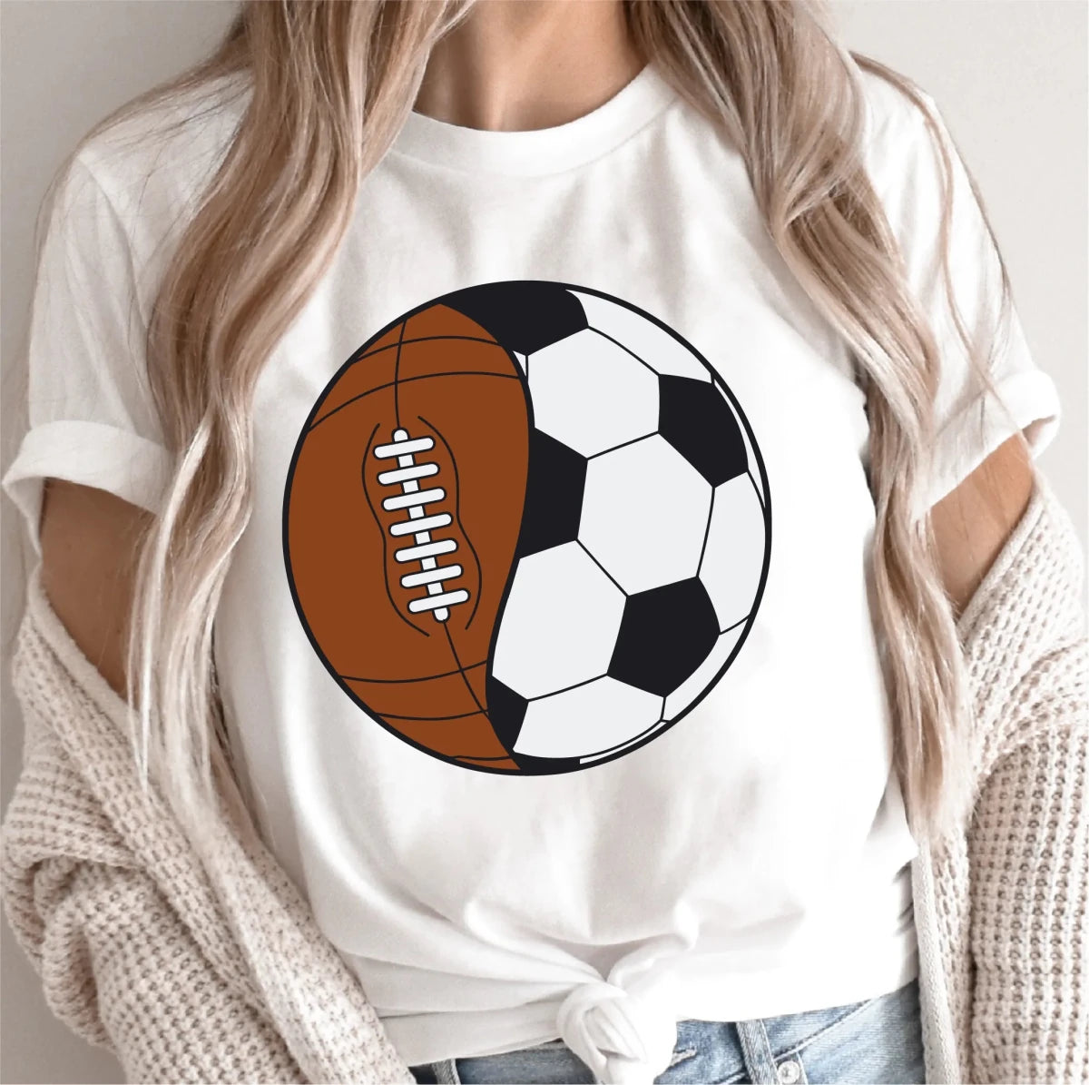 Football Soccer Split Ball DTF Transfer - PrintPony