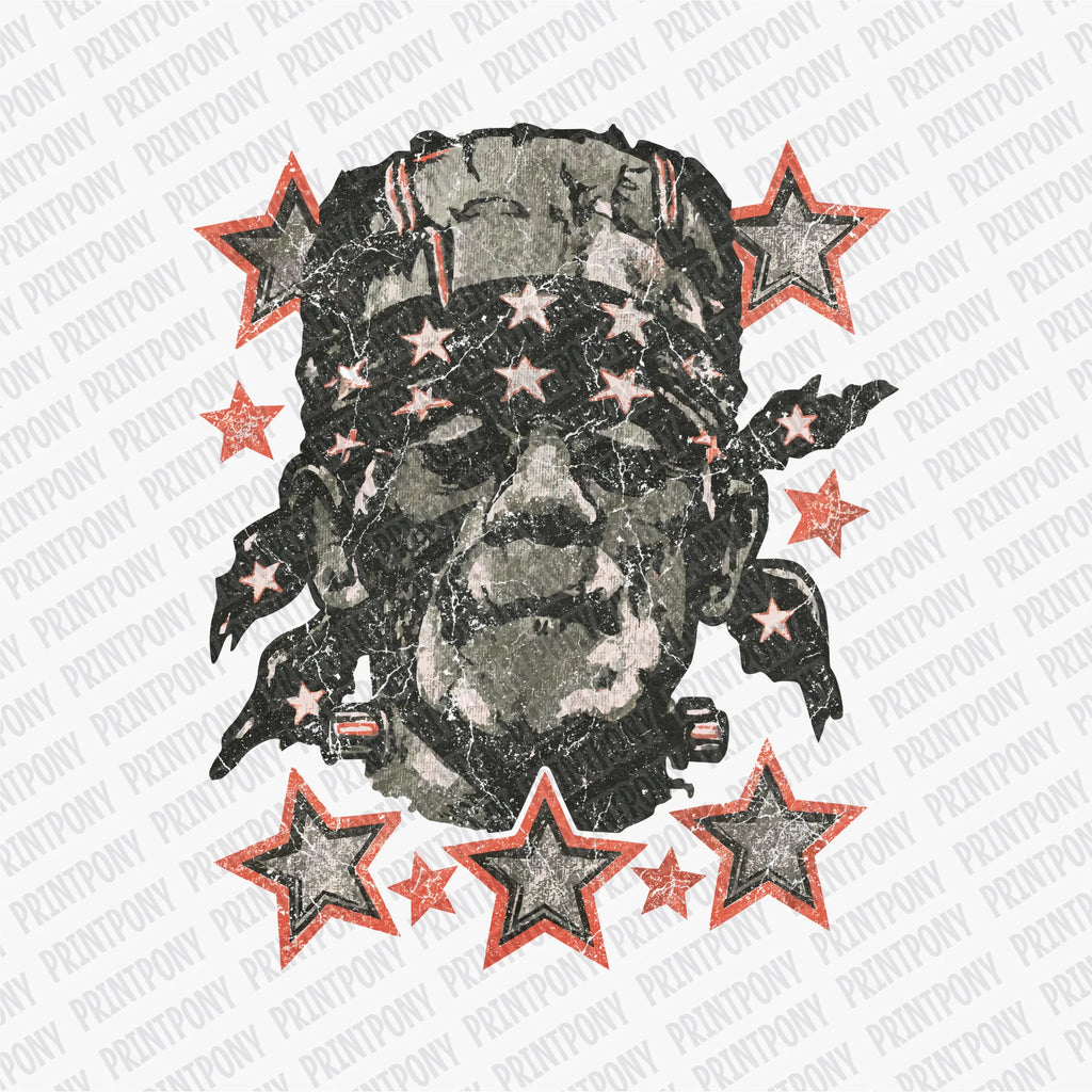 Frank and Stars Halloween DTF Transfer