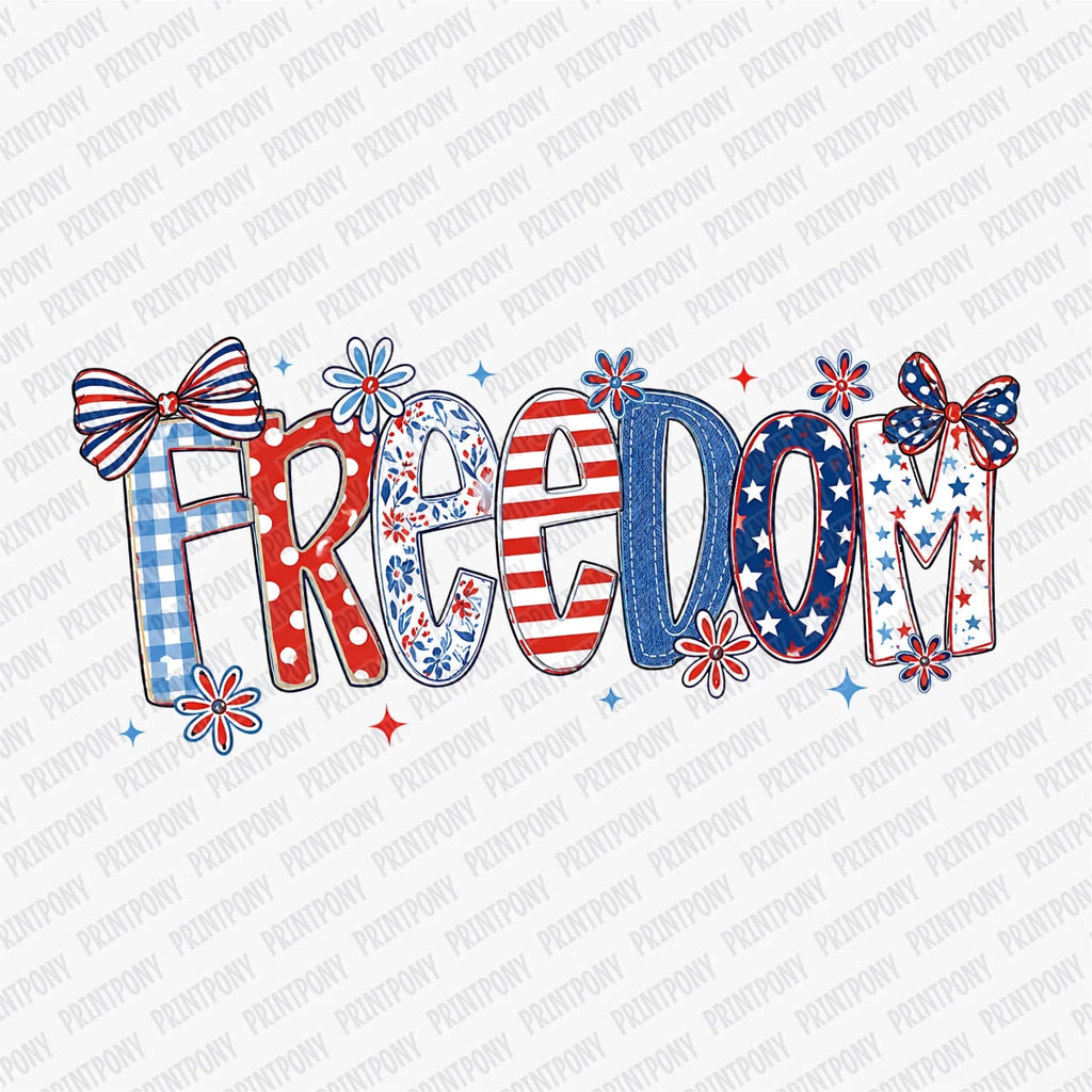 Freedom Coquette Patriotic DTF transfer - PrintPony
