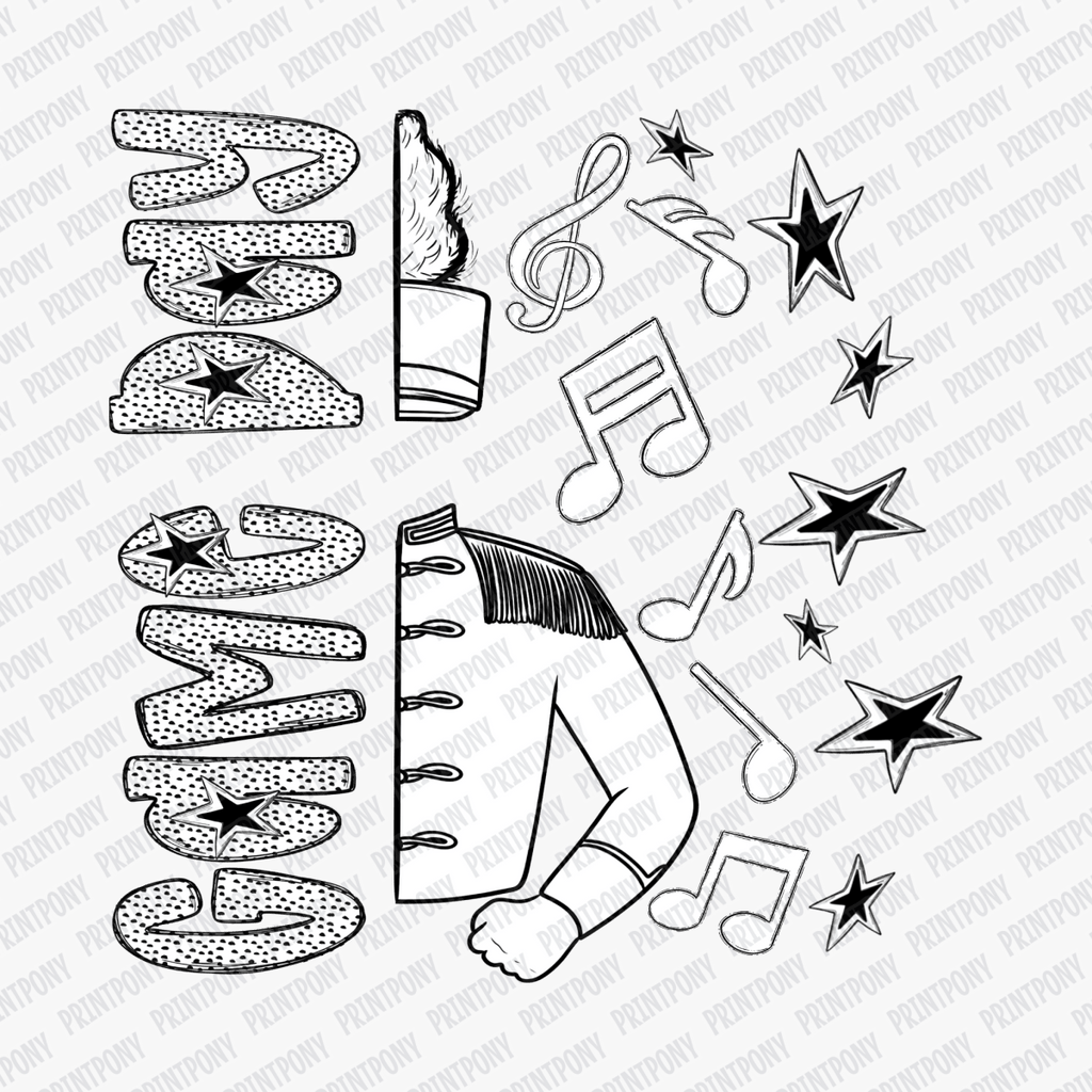 Game Day Band Dotted DTF transfer - PrintPony