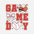 Game Day Baseball Coquette Floral DTF Transfer - PrintPony