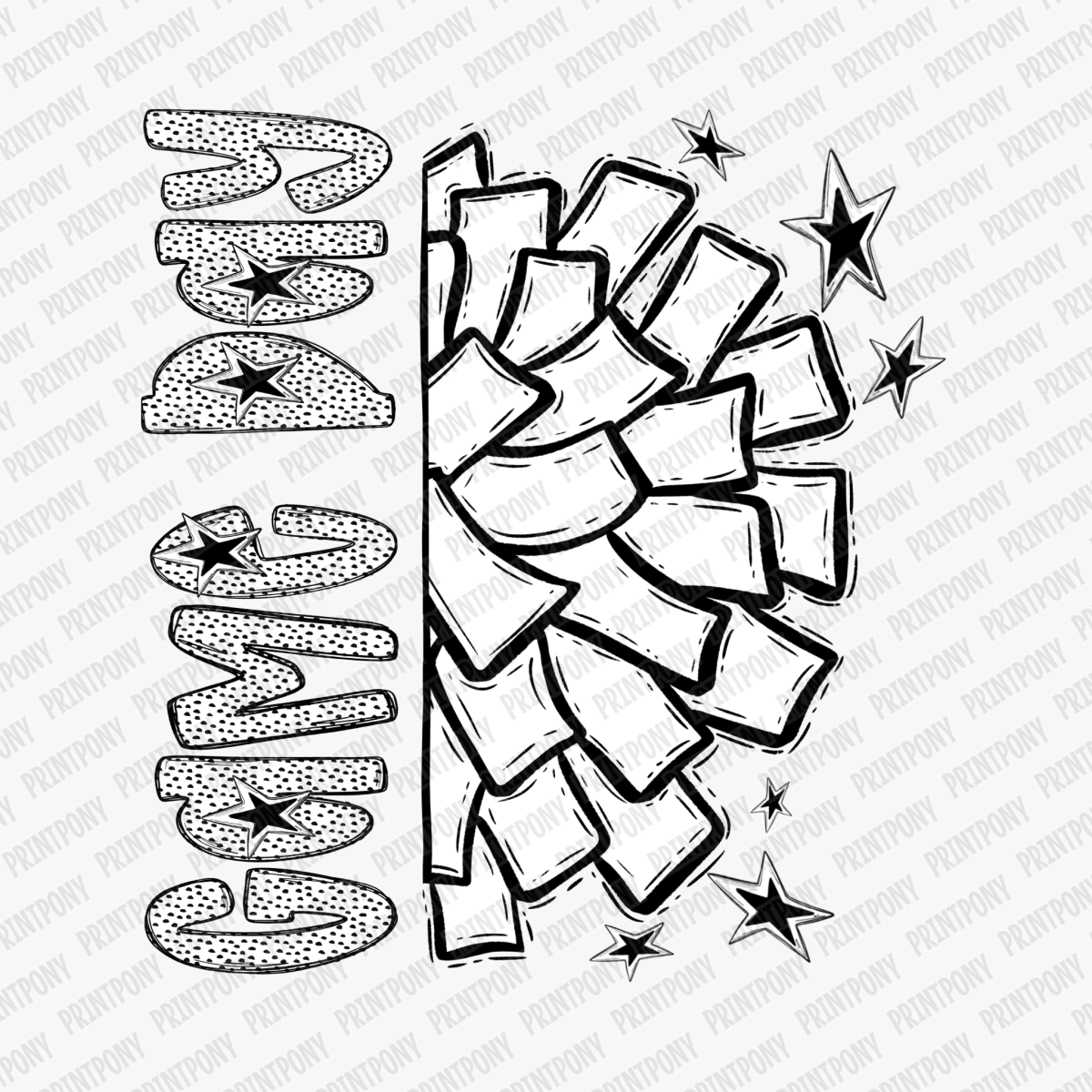 Game Day Cheer Dotted DTF transfer - PrintPony