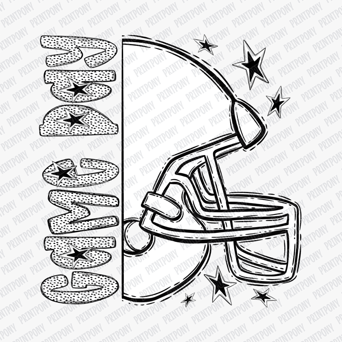 Game Day Football Dotted DTF transfer - PrintPony