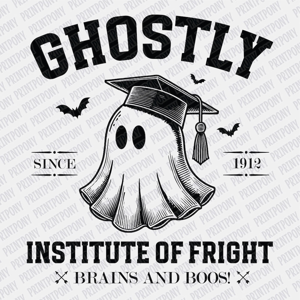 Ghostly Institute of Fright DTF transfer - PrintPony