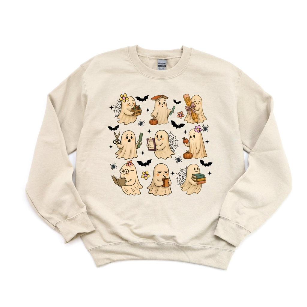 Ghosts Reading Books Teacher Halloween DTF Transfer - PrintPony