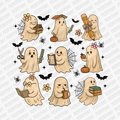 Ghosts Reading Books Teacher Halloween DTF Transfer - PrintPony