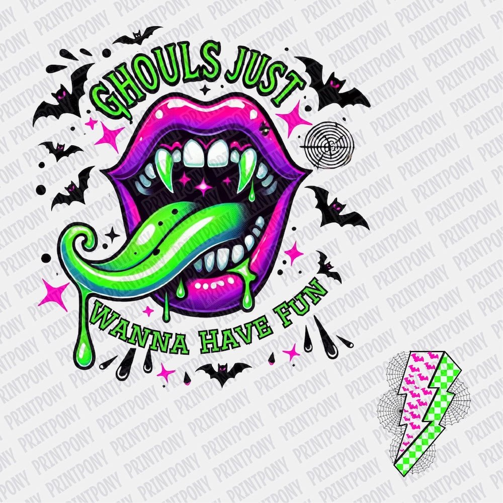 Ghouls Just Wanna Have Fun (Front & Back Design) DTF transfer - PrintPony