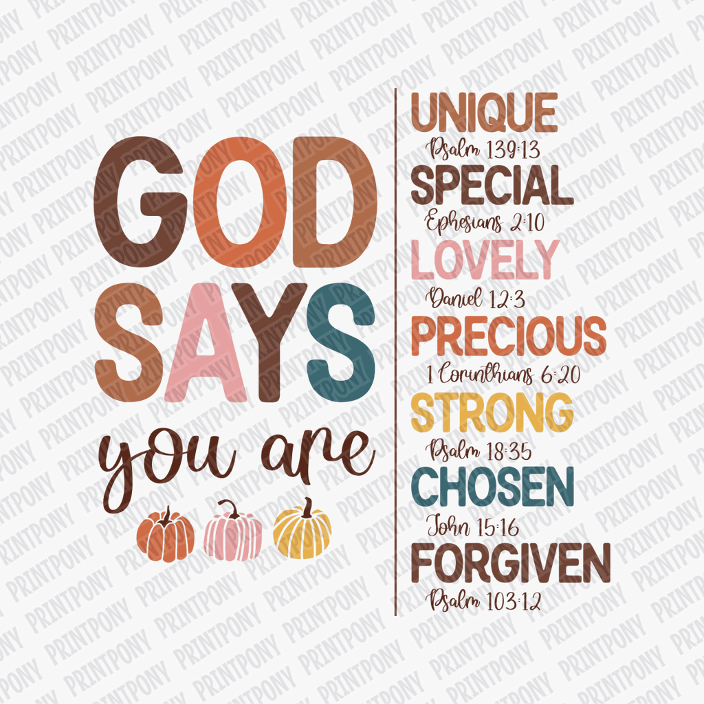 God Says You Are Unique - DTF Transfer - PrintPony™
