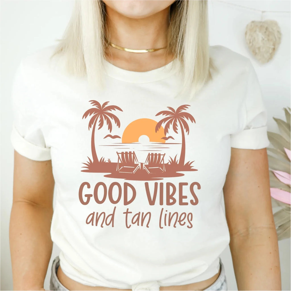 Good Vibes and Tan Lines DTF Transfer - PrintPony