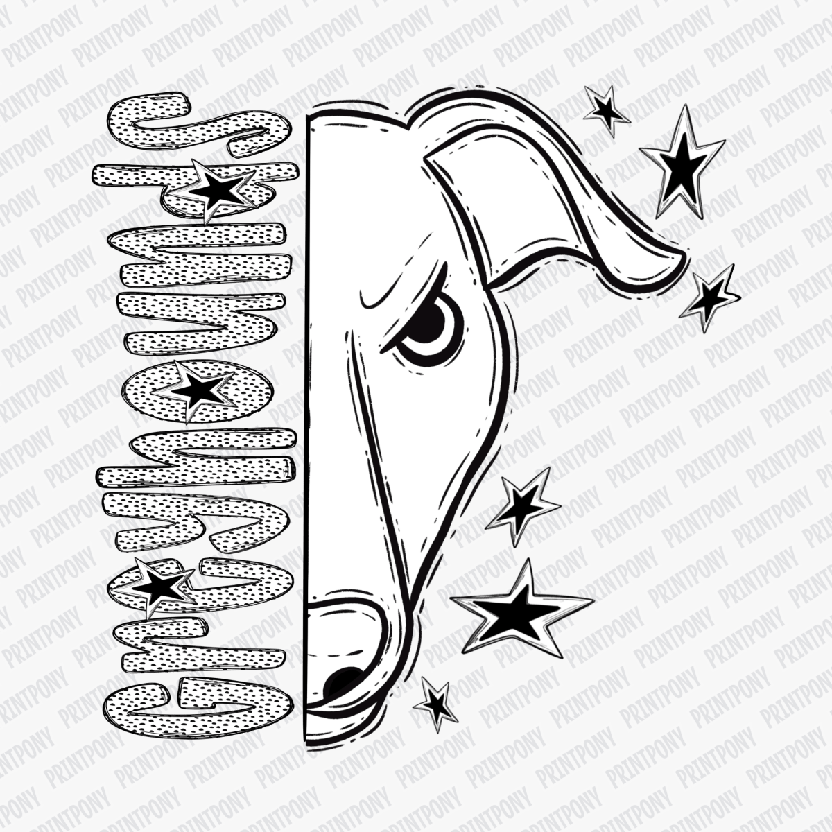 Greyhounds Mascot Dotted Design DTF Transfer - PrintPony™