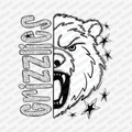 Grizzlies Mascot Dotted Design DTF Transfer - PrintPony™